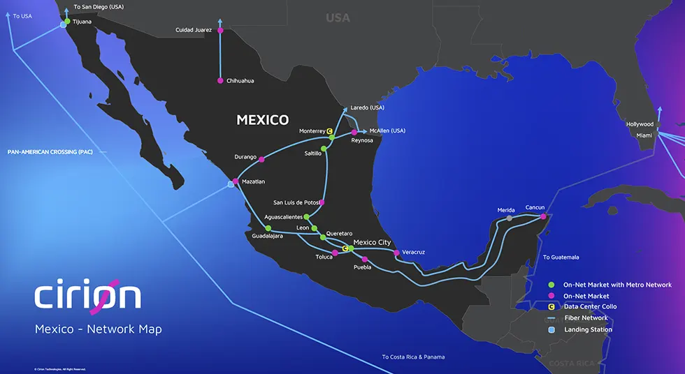 Cirion expande su red de fibra óptica en México conectando Querétaro con Ciudad de México