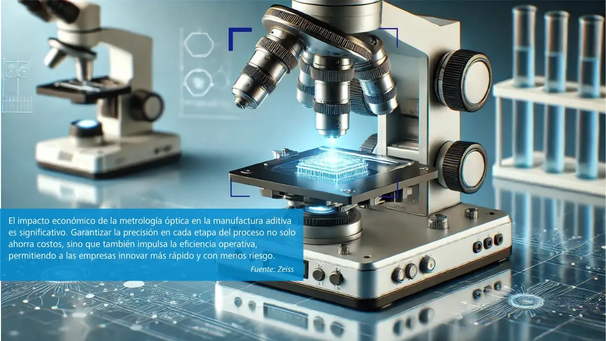 Microscopio digital con tecnologías de metrología óptica para análisis y precisión en manufactura aditiva.