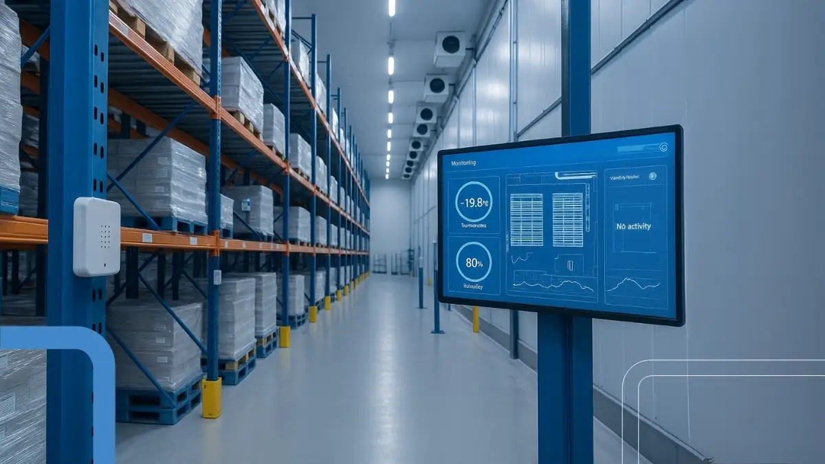 Sistema de monitoreo digital en almacén refrigerado para control de temperatura de productos perecederos