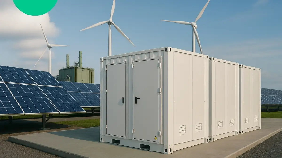 Sistema de almacenamiento de energía junto a paneles solares y aerogeneradores en México