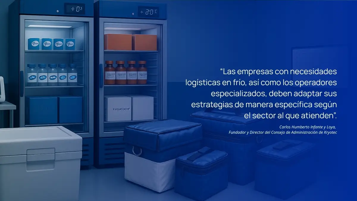 Refrigeradores y contenedores térmicos en laboratorio farmacéutico, mostrando almacenamiento especializado y soluciones de cadena de frío para medicamentos y biológicos.