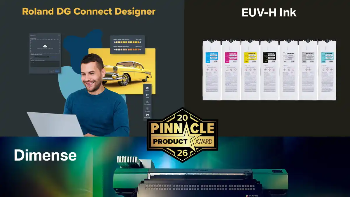 Roland DG obtiene tres Pinnacle Awards 2026 por innovaciones en tinta, materiales y software